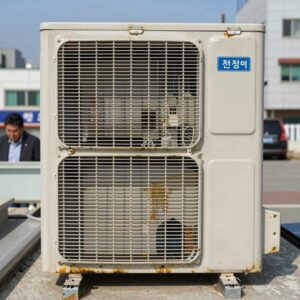 천정형에어컨 내부 분해 후 오염 상태