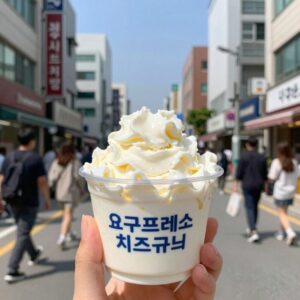 요거프레소 치즈큐브 요거트 빙수 메뉴 사진