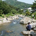 청도 운문산 자연휴양림 계곡과 야영장 추천 청도 운문산 자연휴양림 계곡 물놀이 모습