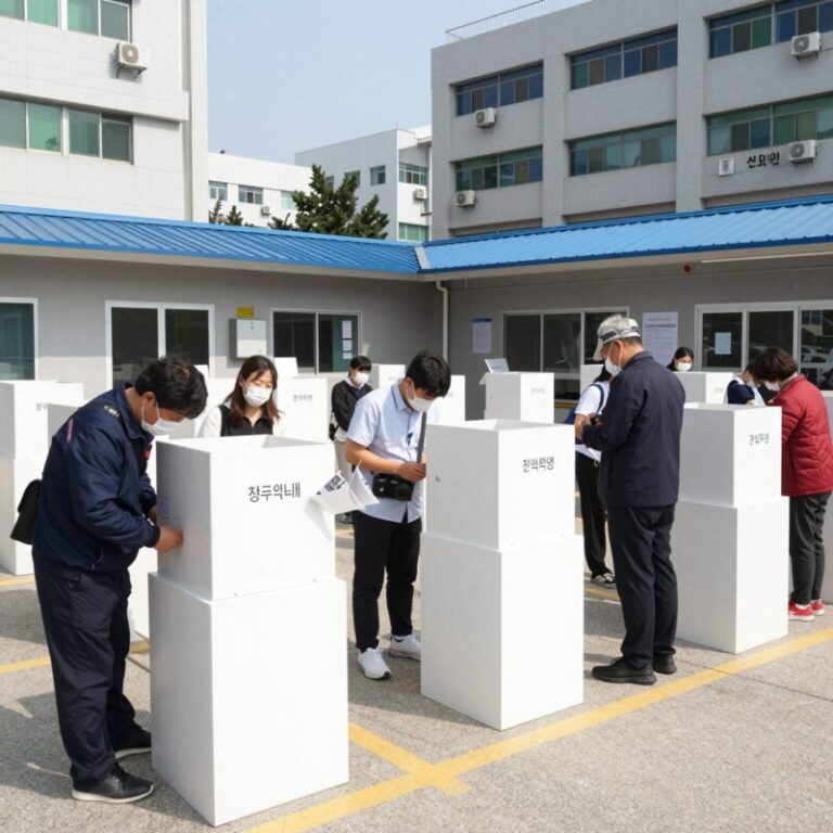 청주시 선거 당일 투표소 풍경과 시민들의 모습