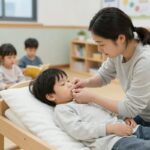 광주 어린이집 영아 사망 사고 낮잠 안전 점검 어린이집 낮잠 시간 영아 호흡 확인과 안전 수칙을 설명하는 그림