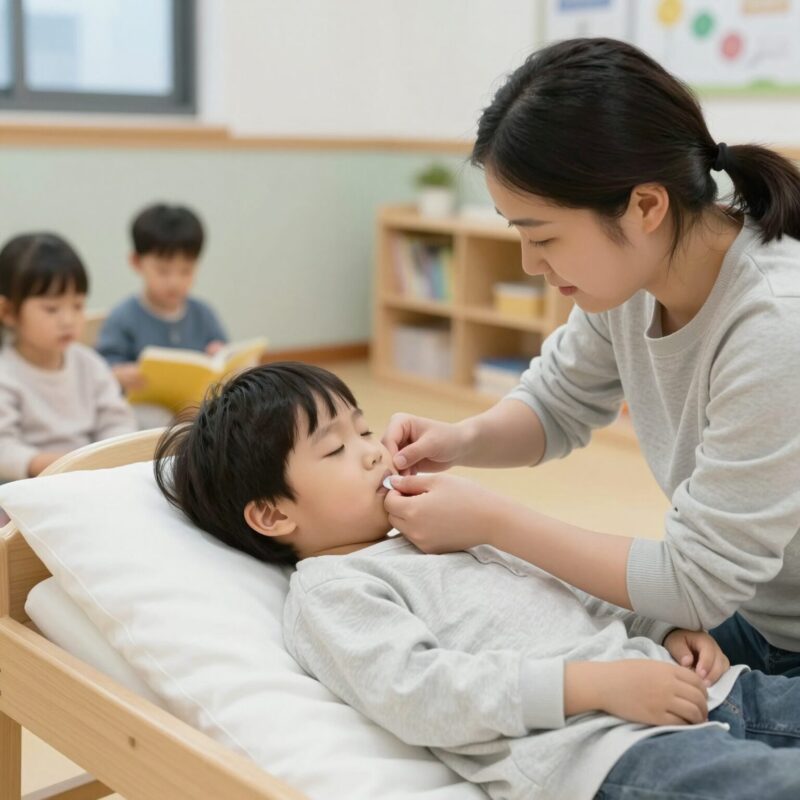 광주 어린이집 영아 사망 사고 낮잠 안전 점검 1 어린이집 낮잠 시간 영아 호흡 확인과 안전 수칙을 설명하는 그림