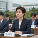 추미애 평화경제특구 남북협력사업 제안 추미애 경기도지사가 제2차 접경지역 평화안전 연석회의에서 발언하고 있는 모습