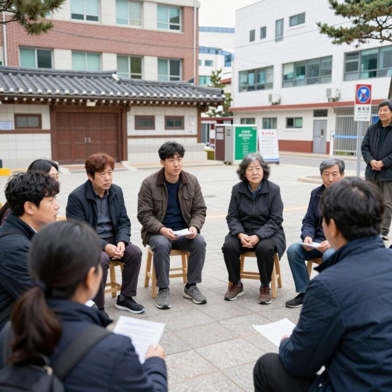 국민의 힘으로 변화하는 대한민국 미래 1 시민들이 함께 모여 지역 문제를 논의하는 모습