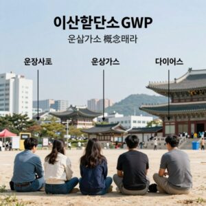 이산화탄소 GWP의 개념과 온실가스 비교 다이어그램