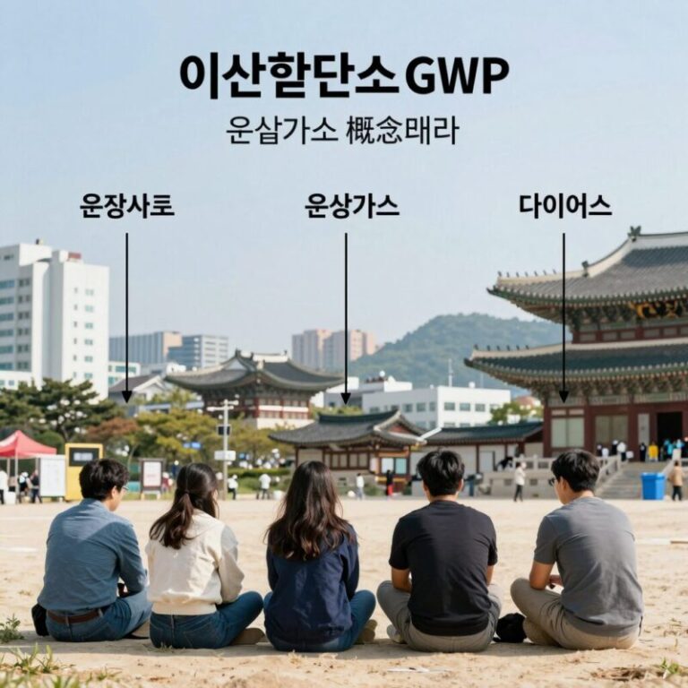 이산화탄소 GWP의 개념과 온실가스 비교 다이어그램