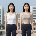 컴포트랩 홀터탑 착용 모습 스트레이트 체형에 자연스러운 핏