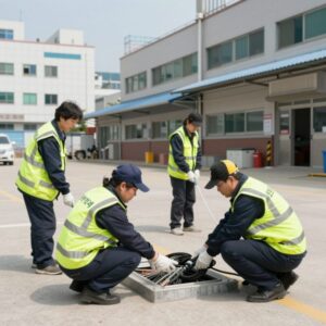 쿠팡 화재 이후 전기 안전 점검과 창고 방화 구획의 중요성을 설명하는 이미지