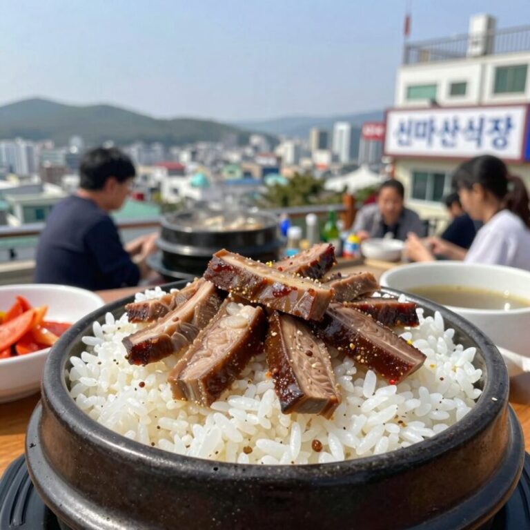 대구 신마산국밥 신송자 신마산식당 고기밥과 국물 사진