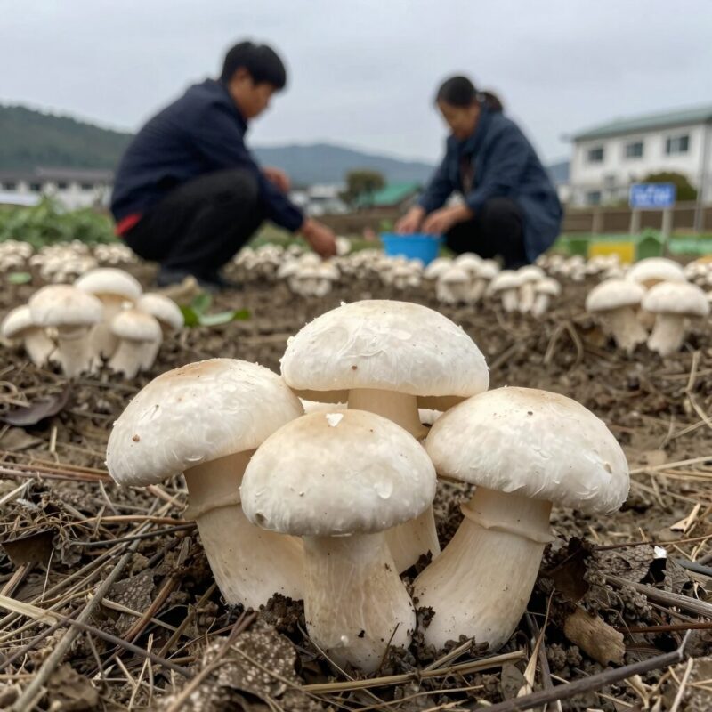 댕구알버섯 가격 진실과 효능 오해 1 과수원에서 발견한 댕구알버섯 둥글고 하얀 공 모양