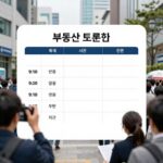 부동산 토론회 시간표를 촬영한 사진