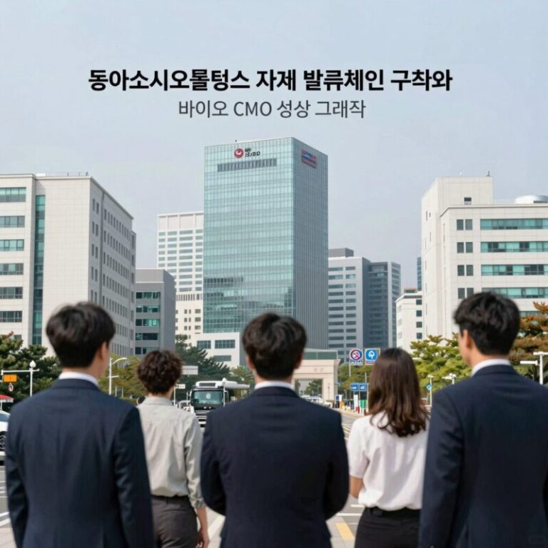 동아쏘시오홀딩스 자회사 밸류체인 구조와 바이오 CMO 성장 그래프