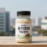 돈키호테 마늘참깨 제품 사진 깔끔한 디자인의 병과 내용물