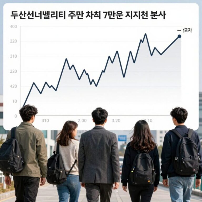 두산에너빌리티 주가 차트 7만원 지지선 분석