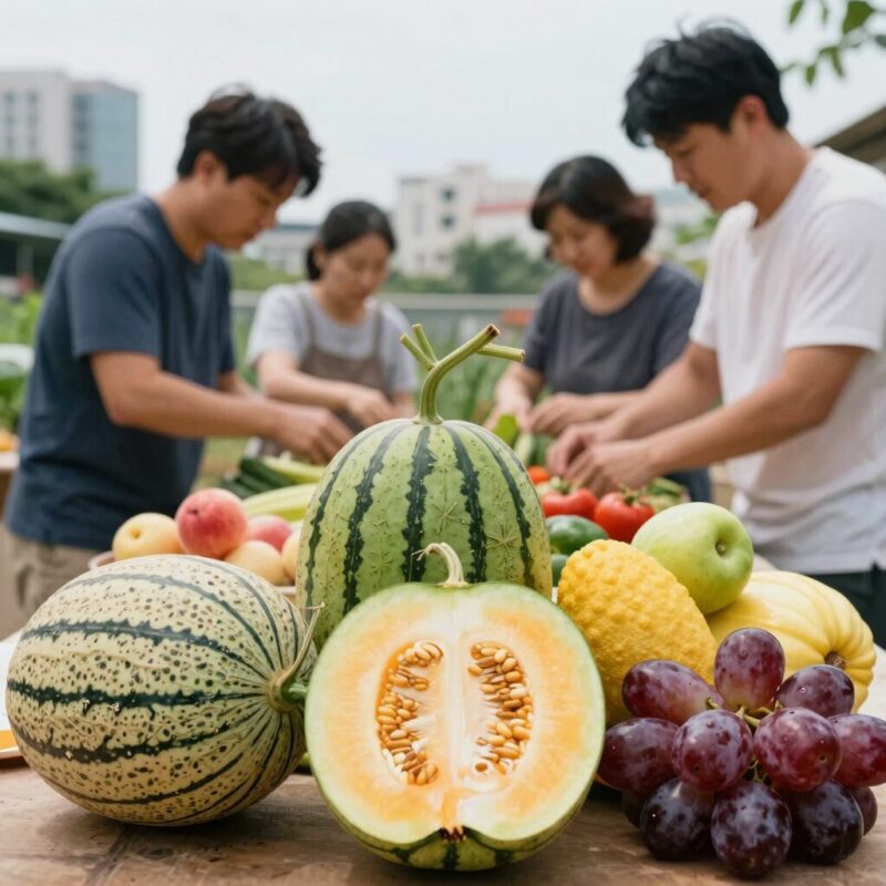 시원한 과일화채 홈카페 레시피 1 과일화채 재료 준비 모습 수박 멜론 키위 포도