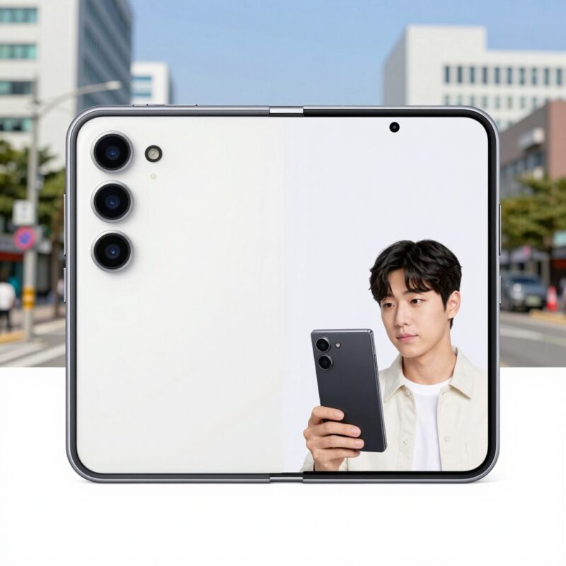 갤럭시 Z 폴드8 와이드 펼친 화면과 접힌 상태 비교
