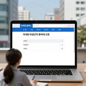 국세청 홈택스 미성년자 증여세 신고 화면