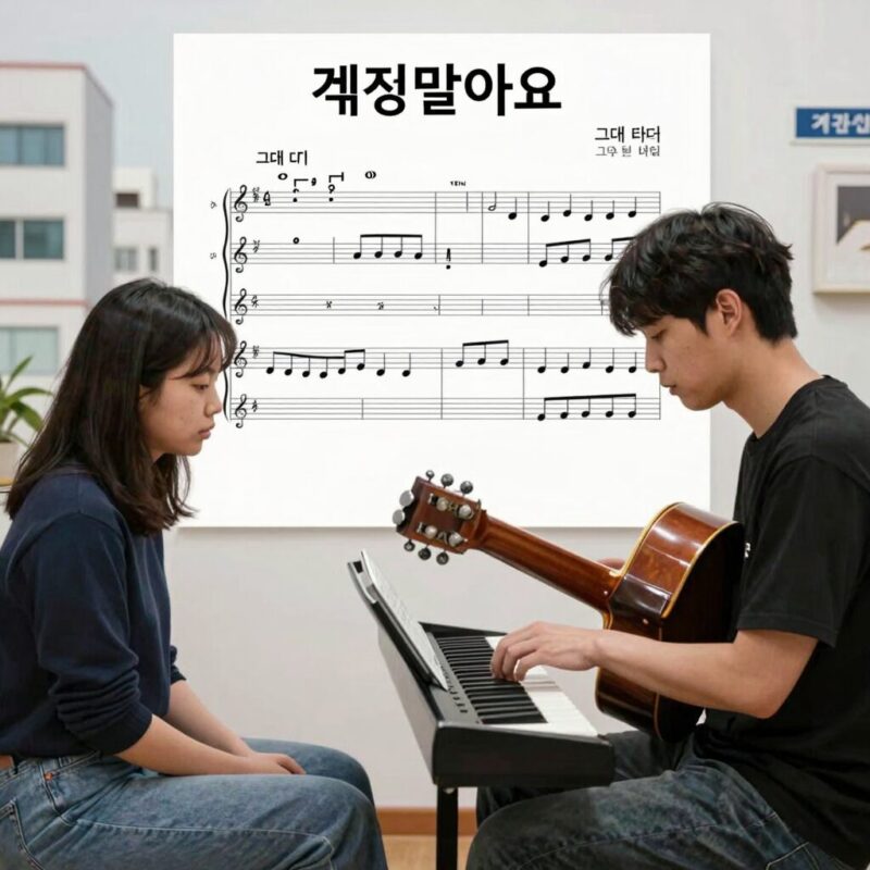 걱정말아요 그대 기타 악보 연주 팁 1 걱정말아요 그대 기타 타브 악보 연주 장면