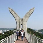 광명 도덕산 출렁다리 전경 - Y자형 3갈래 구조가 특징