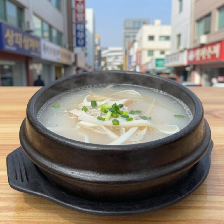 광교삼계탕 맛집의 대표 메뉴인 삼계탕 그릇 사진