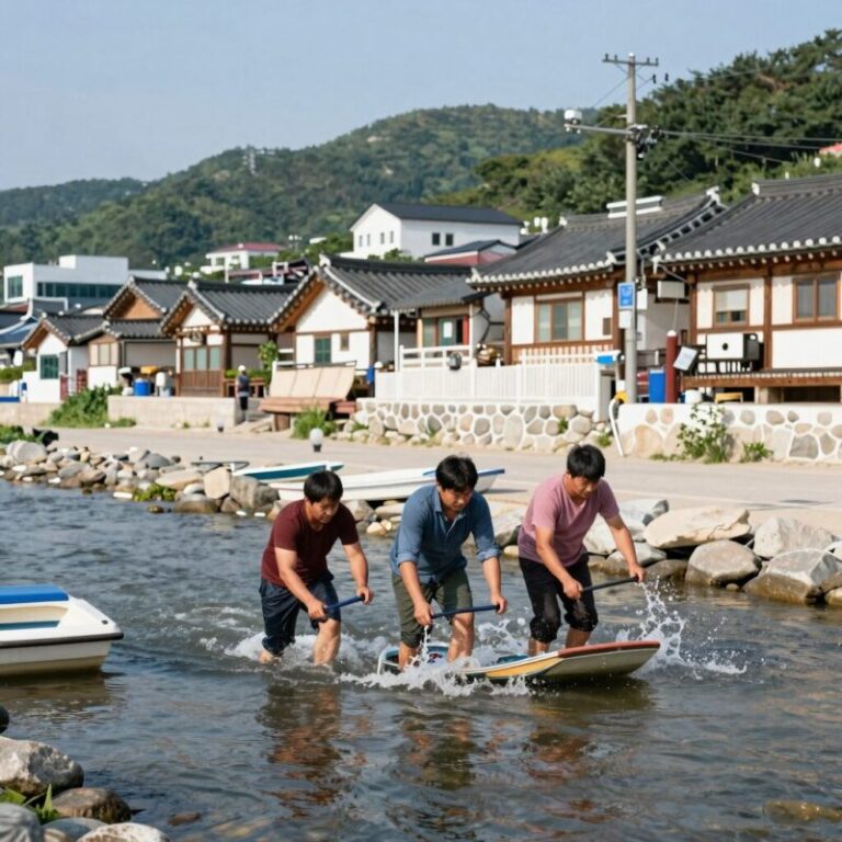 양양 해담마을 수륙양용차가 계곡 물속으로 진입하는 모습, 짜릿한 순간