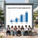 건보료 소득 하위 70% 대상자 보험료 경감 혜택 설명 표와 그래프 이미지
