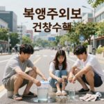 폭염주의보 기준에 따른 건강수칙 이미지 시원한 물과 그늘에서 휴식하는 모습