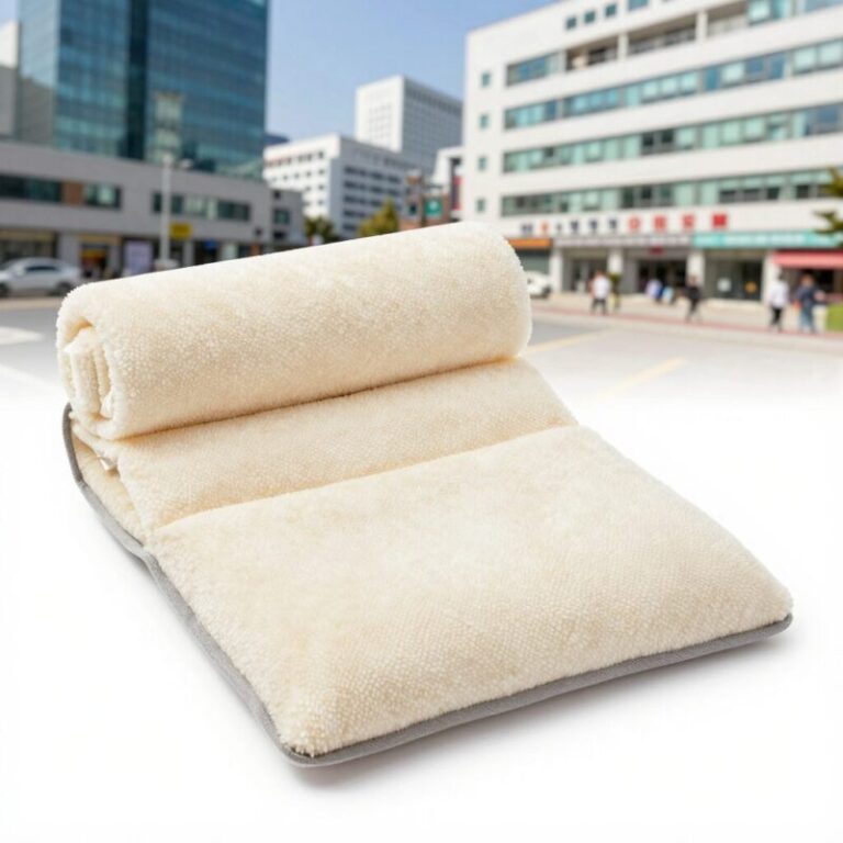 삼베패드와 포르페 냉감패드 질감 및 시원함 비교 이미지
