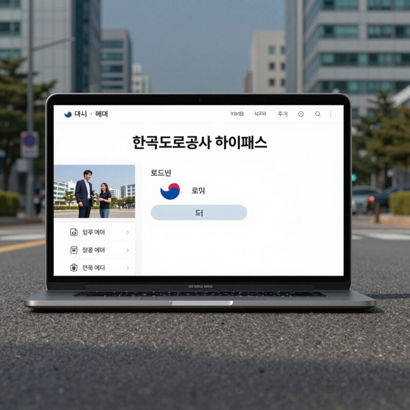한국도로공사 하이패스 홈페이지 이용 안내 1 한국도로공사 하이패스 홈페이지 로그인 화면과 주요 메뉴