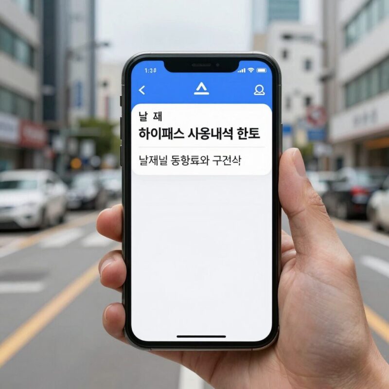 하이패스 사용내역 조회 및 영수증 출력 방법 1 하이패스 사용내역 조회 화면 - 날짜별 통행료와 구간 정보