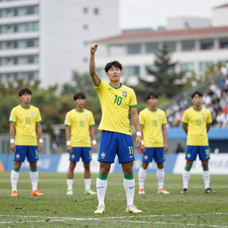 홀란 멀티골 노르웨이 브라질 격파 8강 1 엘링 홀란이 브라질전에서 멀티골을 터뜨린 후 세리머니하는 모습