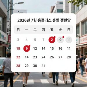 2026년 7월 홈플러스 휴무일 캘린더 이미지, 둘째 넷째 일요일과 수요일 휴무 점포 강조