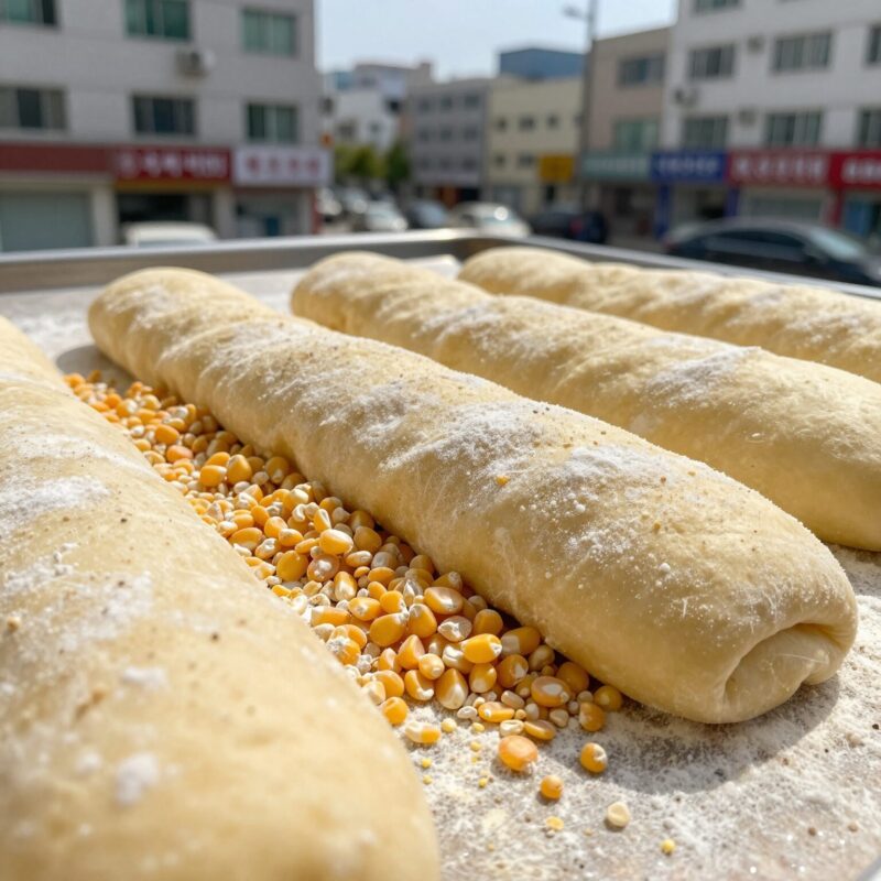 바삭한 허니버터 옥수수 맛탕 만들기 1 옥수수 알갱이와 간 옥수수를 섞은 반죽 사진