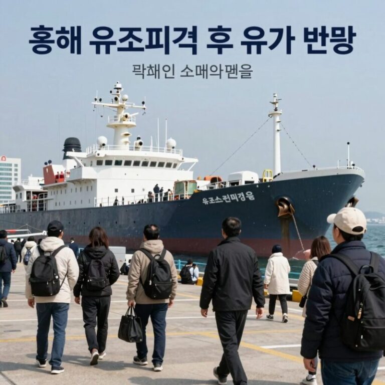 홍해 유조선 피격 후 유가 변동을 설명하는 그래프 이미지