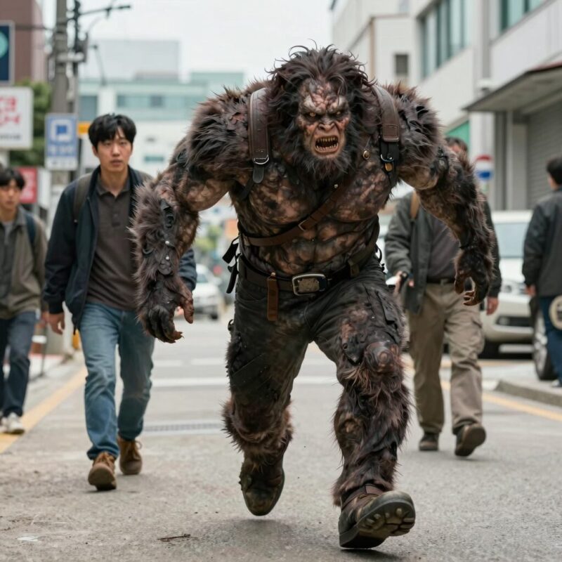 영화 호프 후기 기대와 실제 관람 솔직 평가 1 영화 호프에서 황정민이 괴물에게 쫓기는 추격 장면