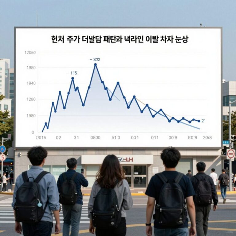 현대차 주가 더블탑 패턴과 넥라인 이탈 차트 분석