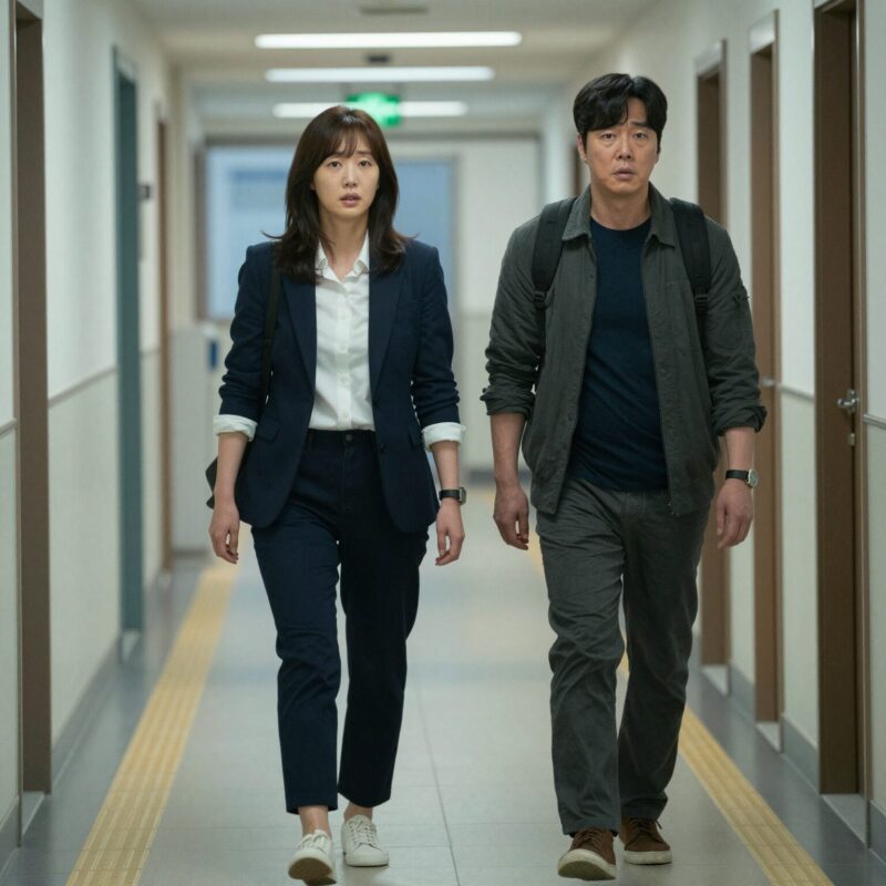 인비저블맨 투명 인간이 선사하는 심리 공포의 정수 1 인비저블맨 영화 속 빈 복도를 응시하는 세실리아의 모습, 긴장감 넘치는 장면