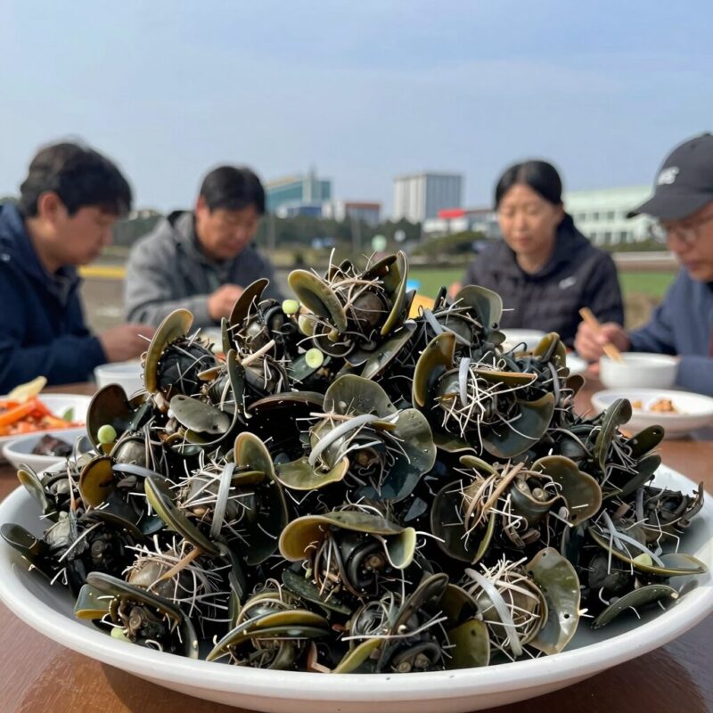 제주 소랑호게 게 요리 맛본 이야기 1 제주 소랑호게에서 제공하는 게찜과 소라 요리가 담긴 식탁, 신선한 해산물의 풍성함을 보여주는 사진