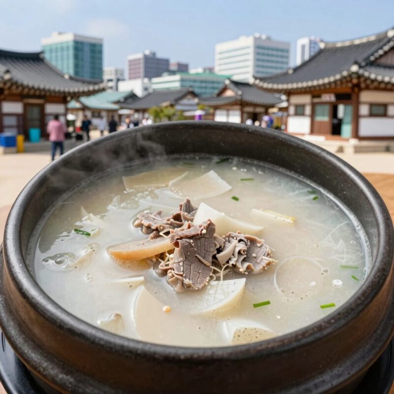 정읍 삼계탕 맛집 두 곳 비교 1 정읍 본가누룽지삼계탕의 큰 뚝배기에 담긴 누룽지 삼계탕 사진