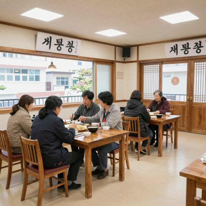 합정삼계탕 지호한방삼계탕 솔직후기 1 Spacious dining area at Jiho Korean Medicine Samgyetang in Hapjeong