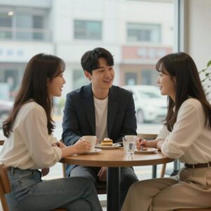 신랑수업2 진이한과 소개팅녀가 카페에서 대화하는 모습