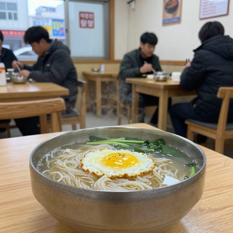 진주 냉콩국수 여름 별미 본점 후기 1 진주 냉콩국수 본점 내부 테이블과 콩국수 그릇 사진
