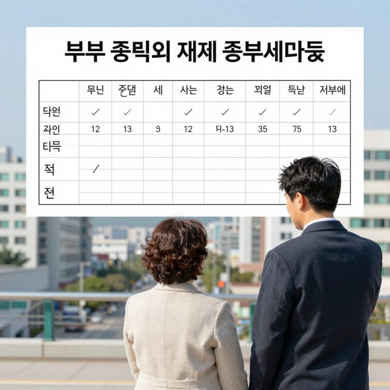 부부 공동명의 재산세 종부세 비교표