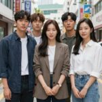 주군의 태양 등장인물들이 함께 있는 한 장면, 소지섭 공효진 서인국 김유리 등이 담겨 있음