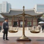 정성호 장관 사퇴와 법조개혁 과제 Justice scales representing corruption and legal abuse