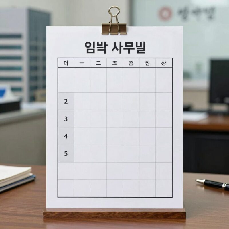 김부장 주상욱 비서의 업무 이야기 1 김부장 사무실 책상 위에 놓인 업무 일정표와 펜