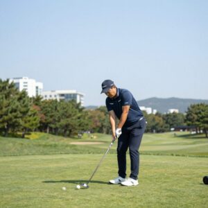 김주형이 제네시스 스코티시 오픈에서 퍼팅하고 있는 모습