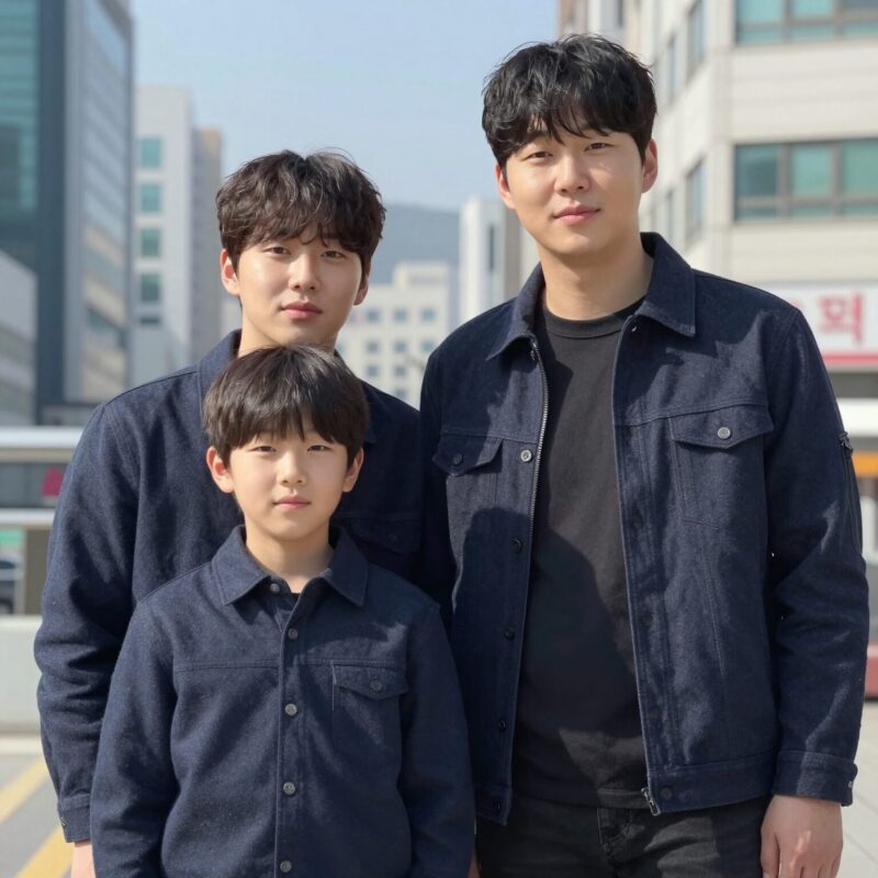 가수 김정민의 둘째 아들 김도윤과 첫째 아들 김태양이 함께 찍은 사진으로, 형제의 다정한 모습이 돋보인다.
