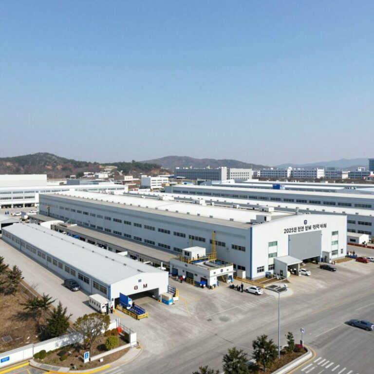 2025년 한국GM 부평공장 전경으로 노사 협상 타결 후 안정된 생산 분위기를 나타냄