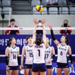 대한민국 여자배구 대표팀 AVC컵 2연승 경기 장면